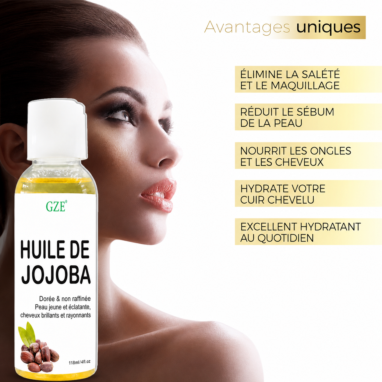Huile de Jojoba Cheveux Hydratante – Soin Végétal Réparateur & Brillance