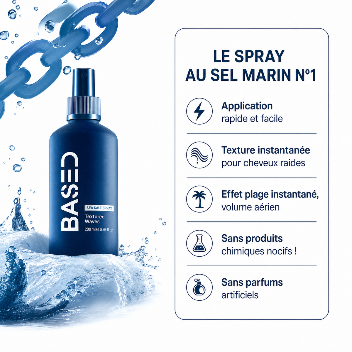 Spray au Sel Marin pour Cheveux – Volume & Texture Naturelle