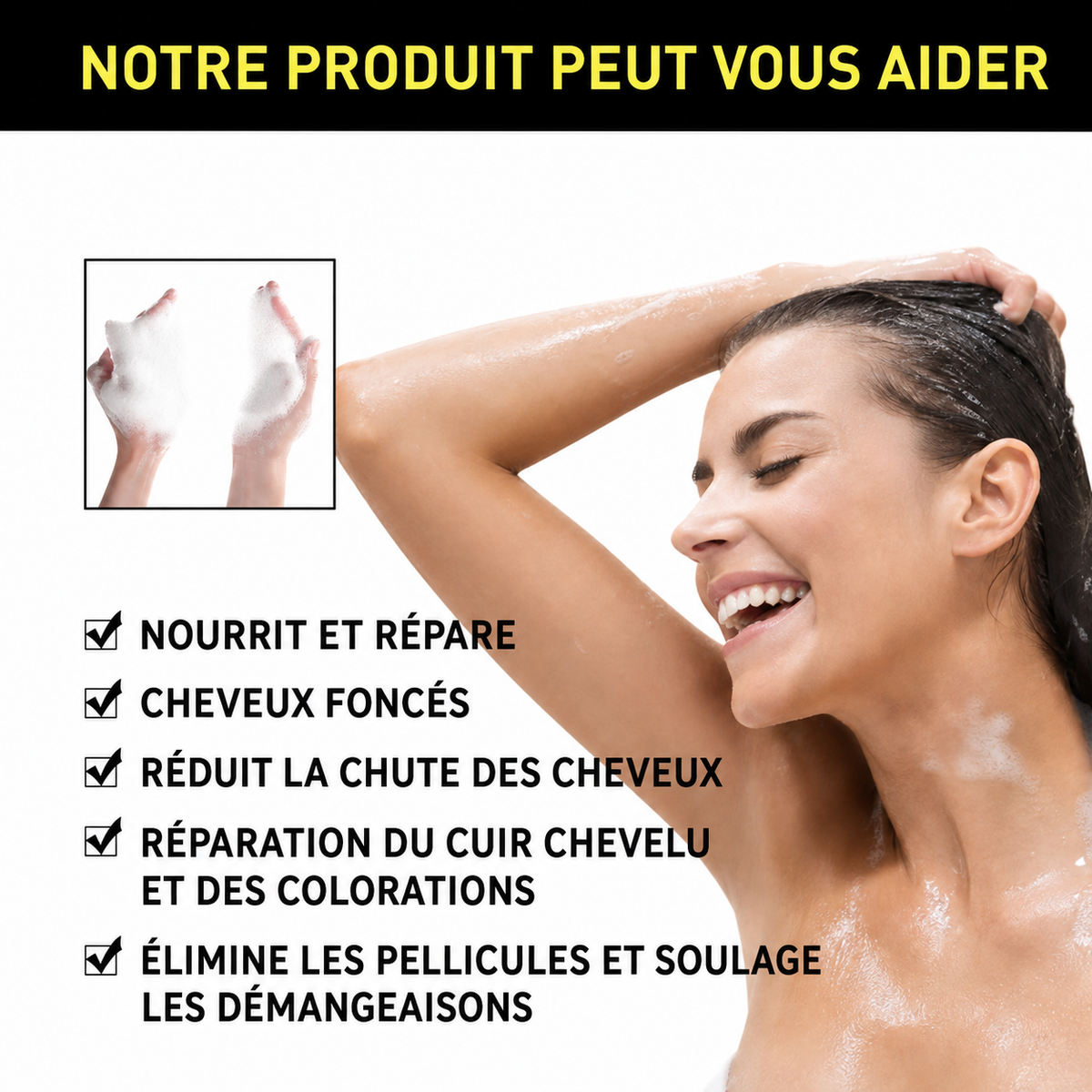 Shampoing Colorant Noir – Soin Végétal Nourrissant