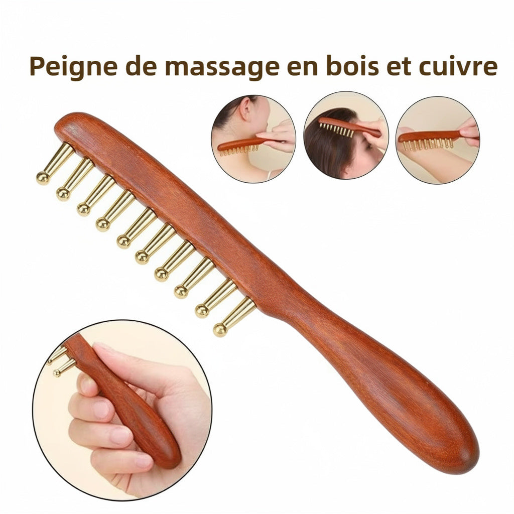 Peigne Massage Gua Sha Relaxation – Soin Cheveux Profond & Détente Cuir Chevelu
