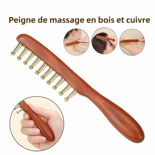 Peigne Massage Gua Sha Relaxation – Soin Cheveux Profond & Détente Cuir Chevelu
