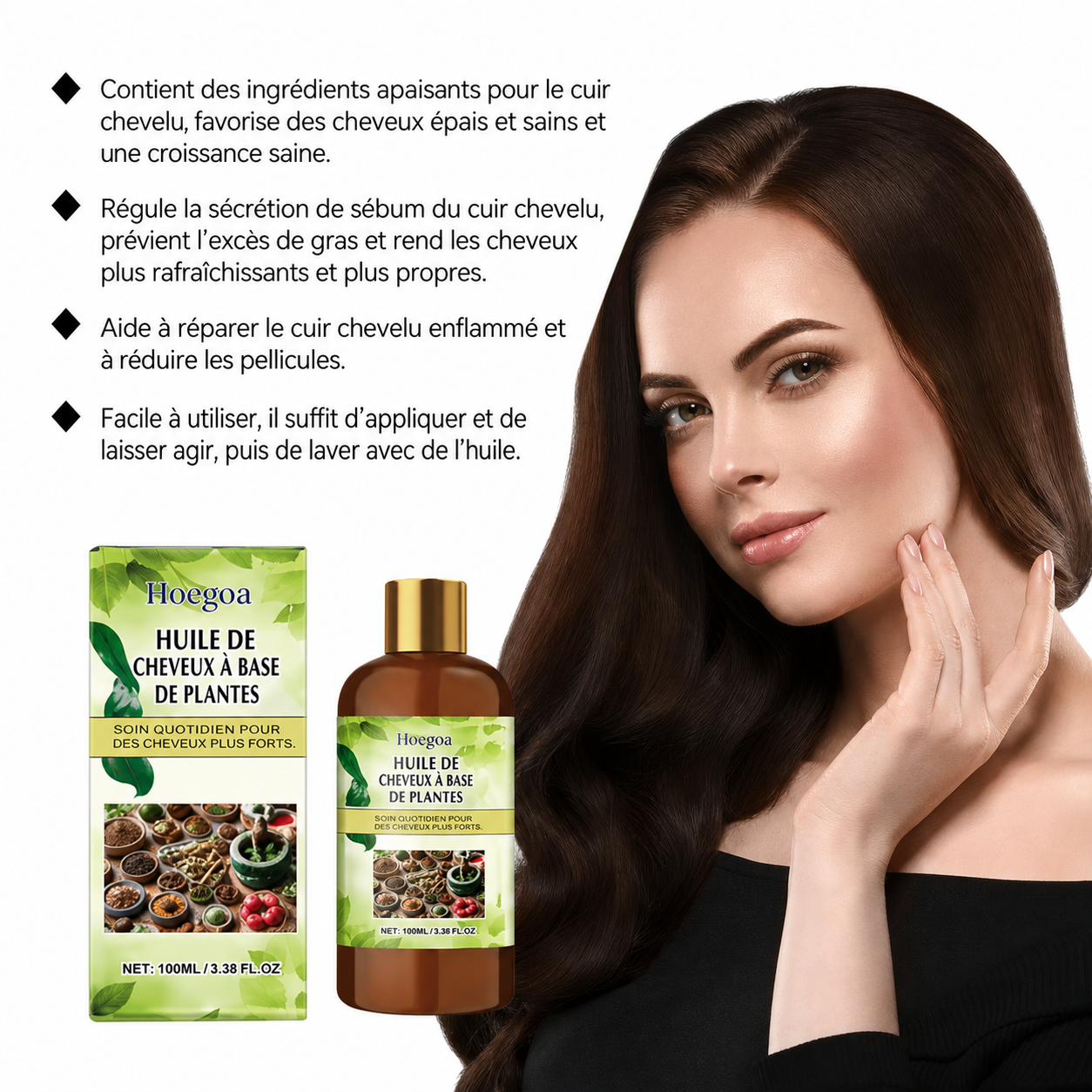 Sérum cheveux huile de jojoba anti-chute – Pousse rapide & anti-frisottis