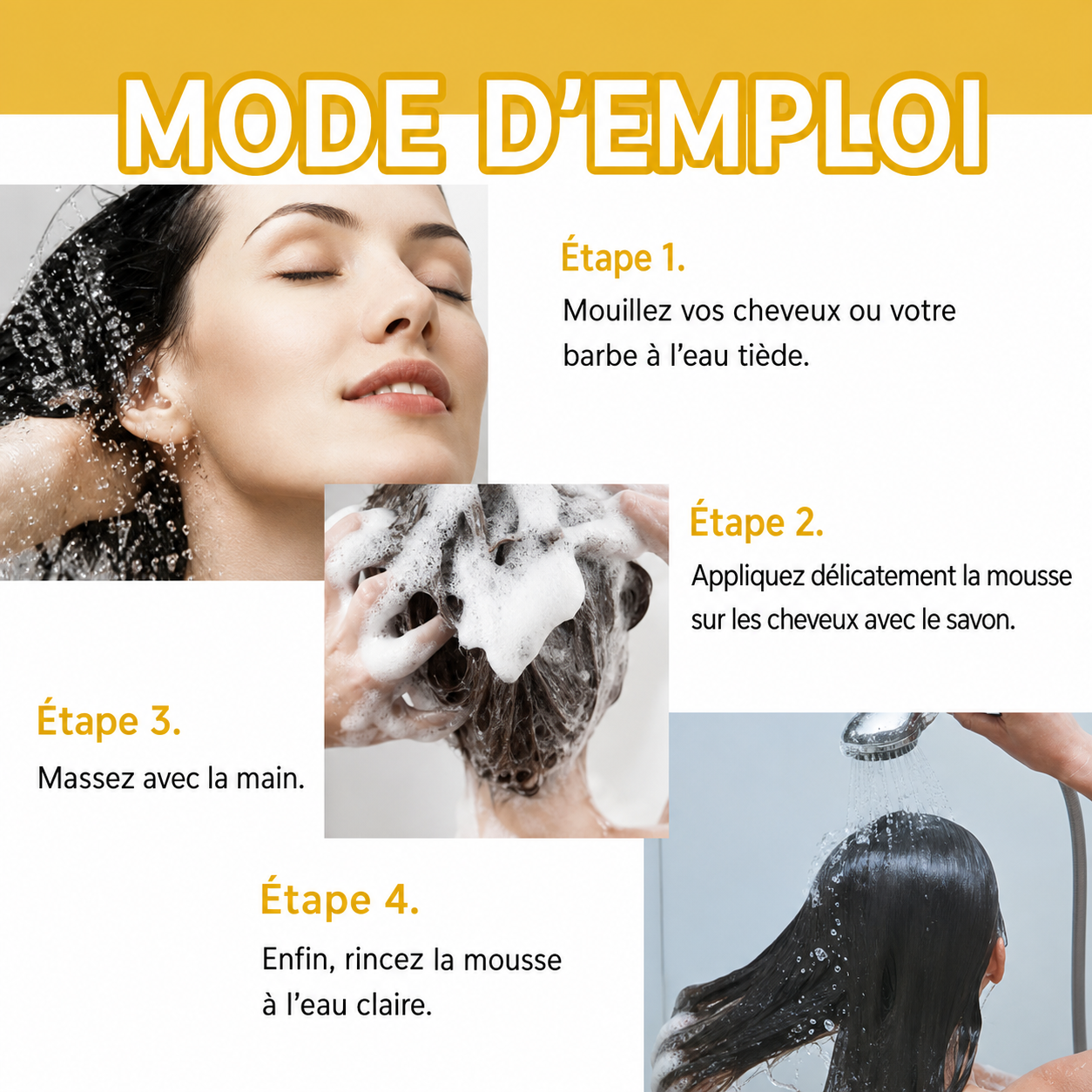 Shampoing Solide Gingembre – Anti-Chute, Pousse & Nettoyage Profond