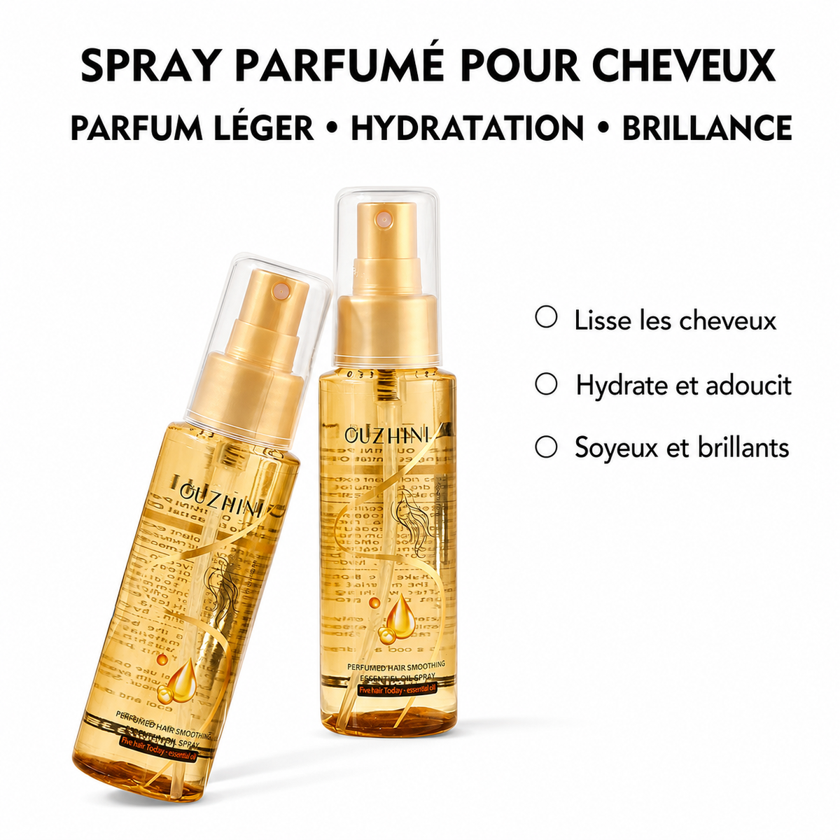 Spray huiles essentielles cheveux nourrissant – Brillance & réparation
