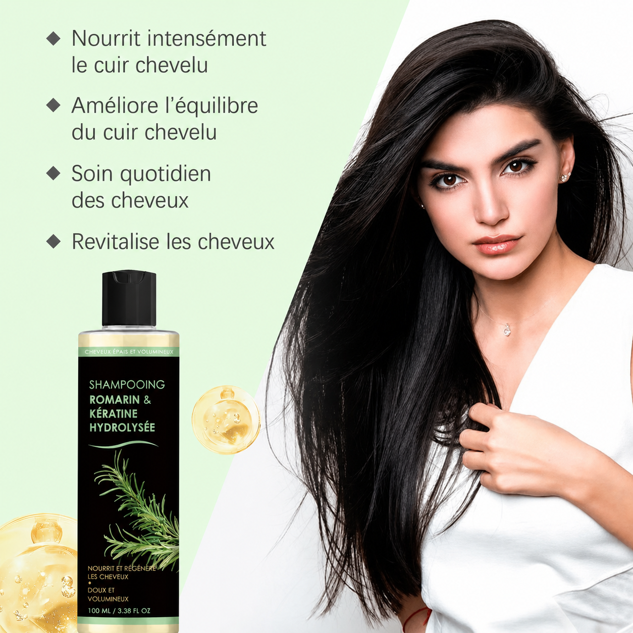 Shampoing au Romarin Volumisant et Fortifiant - Volume, Hydratation et Force