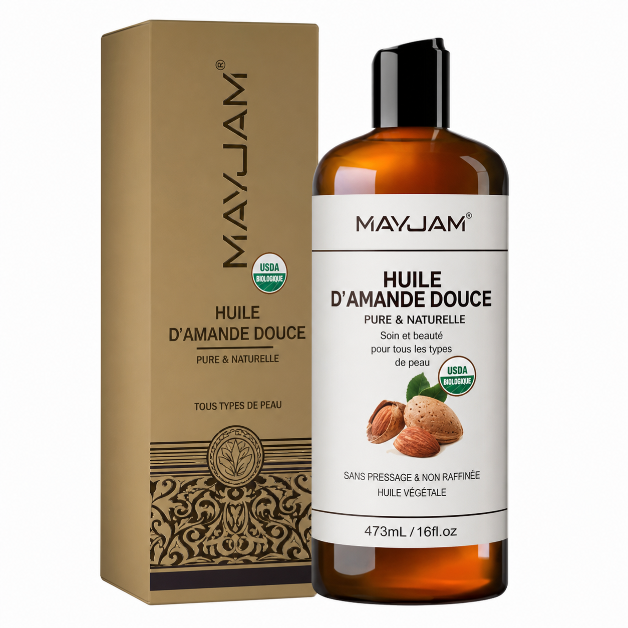 Huile de Coco Bio pour Cheveux – Coco, Argan & Amande Douce