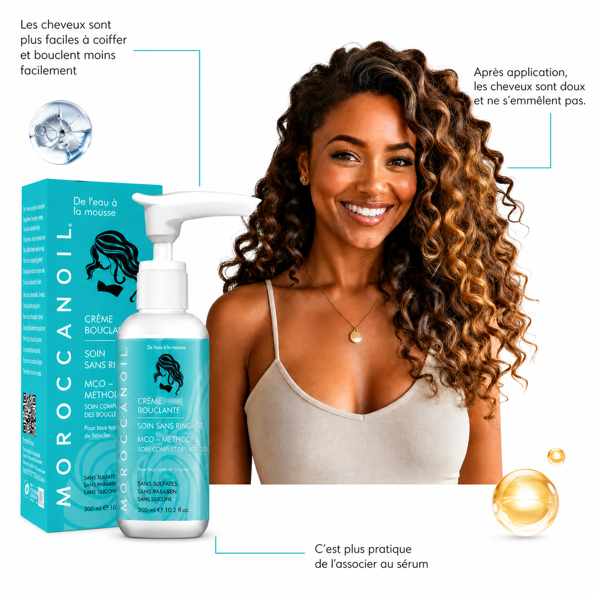 Crème Définissante pour Boucles à la Kératine & Biotine – Anti-Frisottis