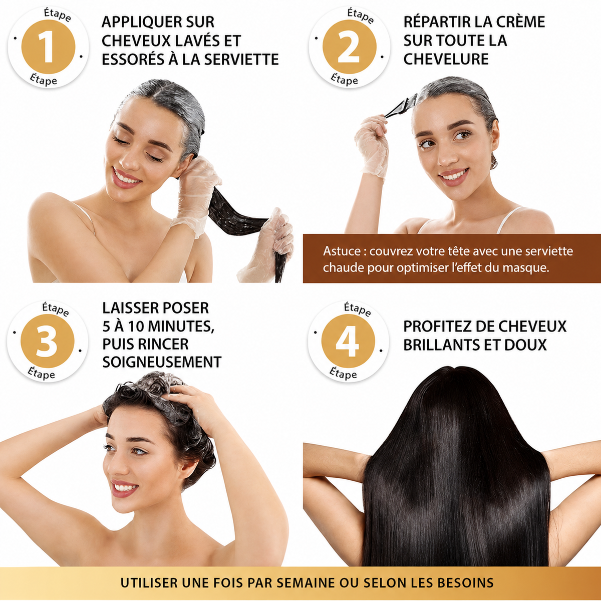 Masque Capillaire Collagène & Kératine – Soin Profond Cheveux Secs
