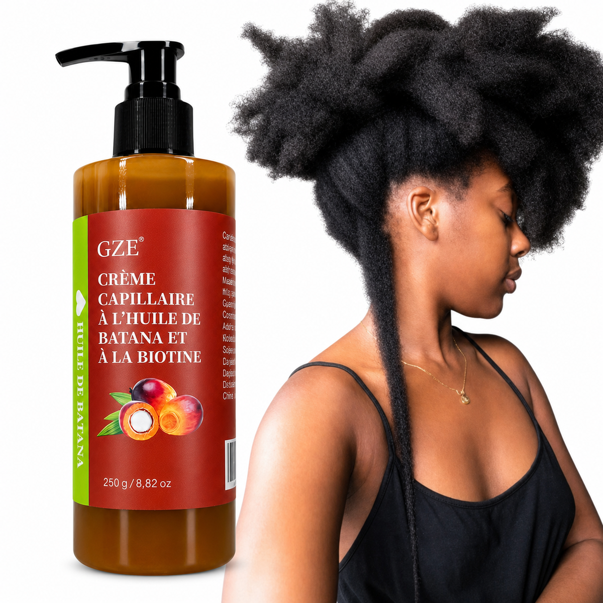 Crème Capillaire Huile de Batana & Biotine – Soin Pointes Sèches