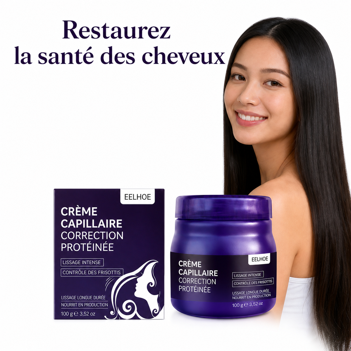 Crème Capillaire Protéinée Lissante – Anti-Frisottis