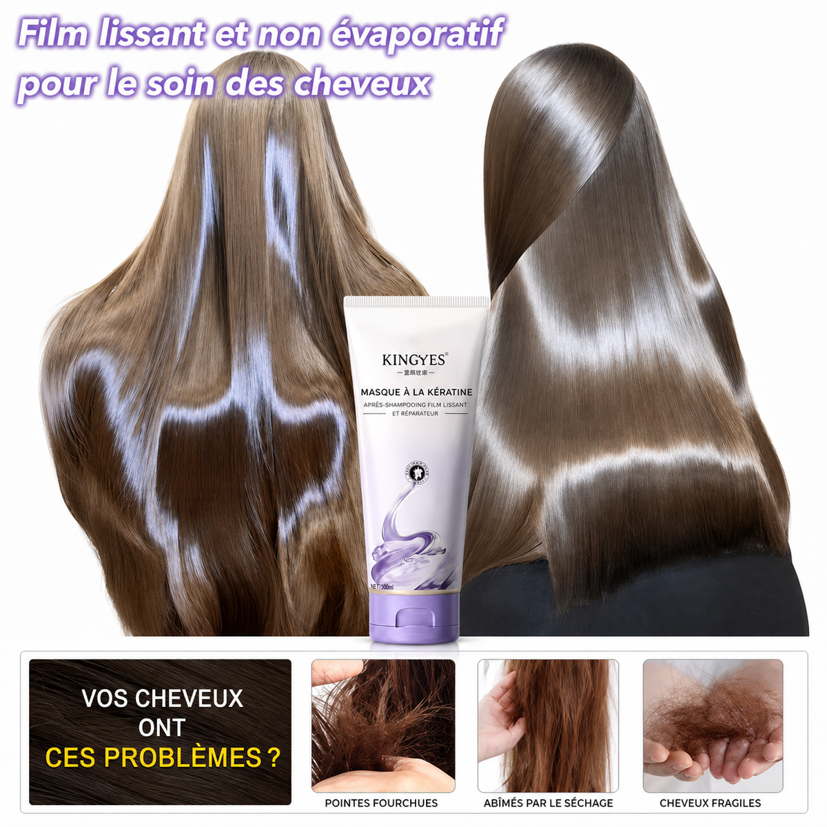 Masque Capillaire Collagène & Kératine – Soin Lissant