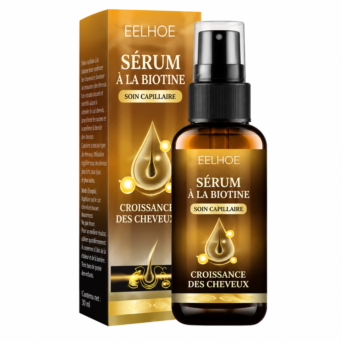 Spray Cheveux à la Biotine Anti-Chute – Réparation Cuir Chevelu & Densité