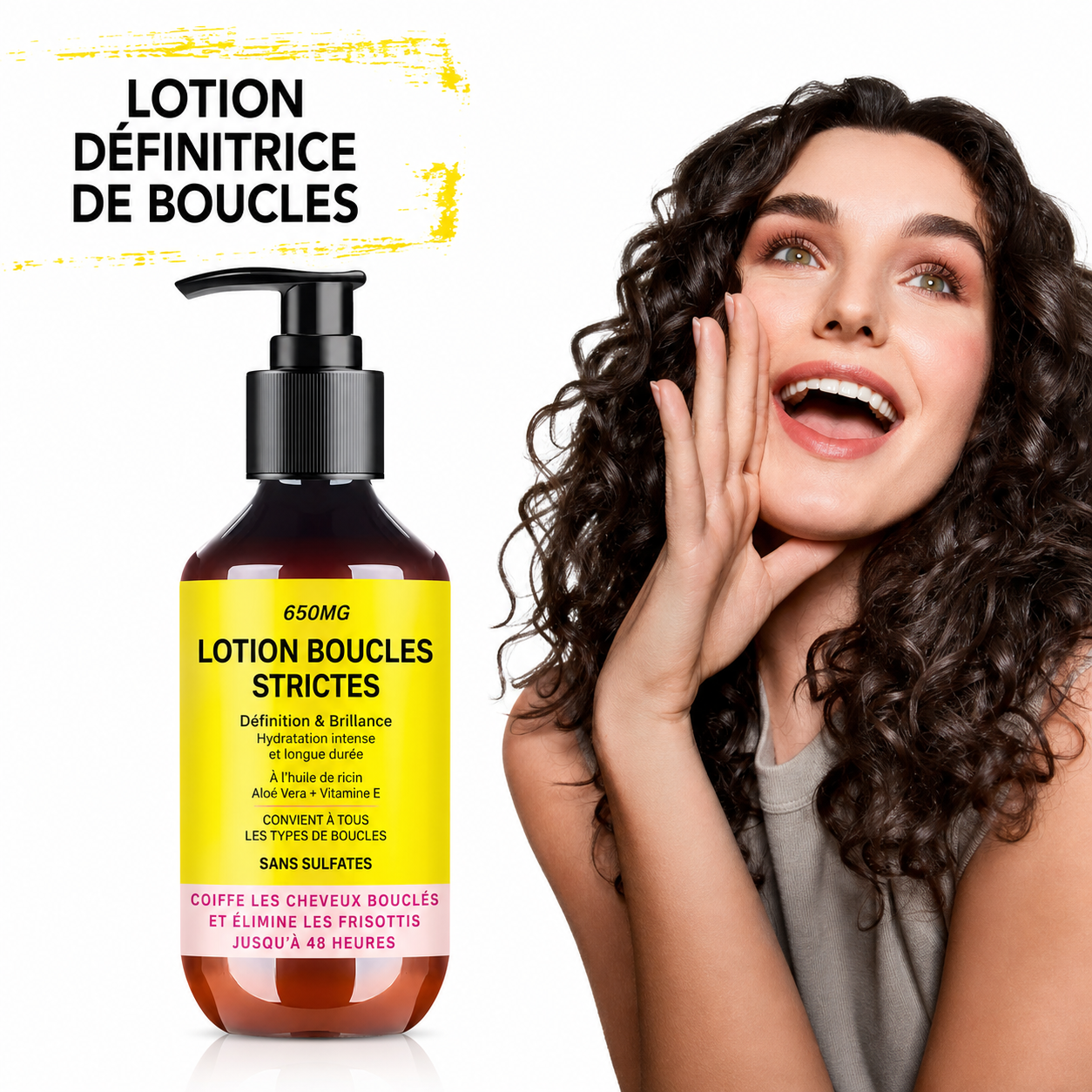 Lotion définissante boucles – Soin hydratant anti-frisottis