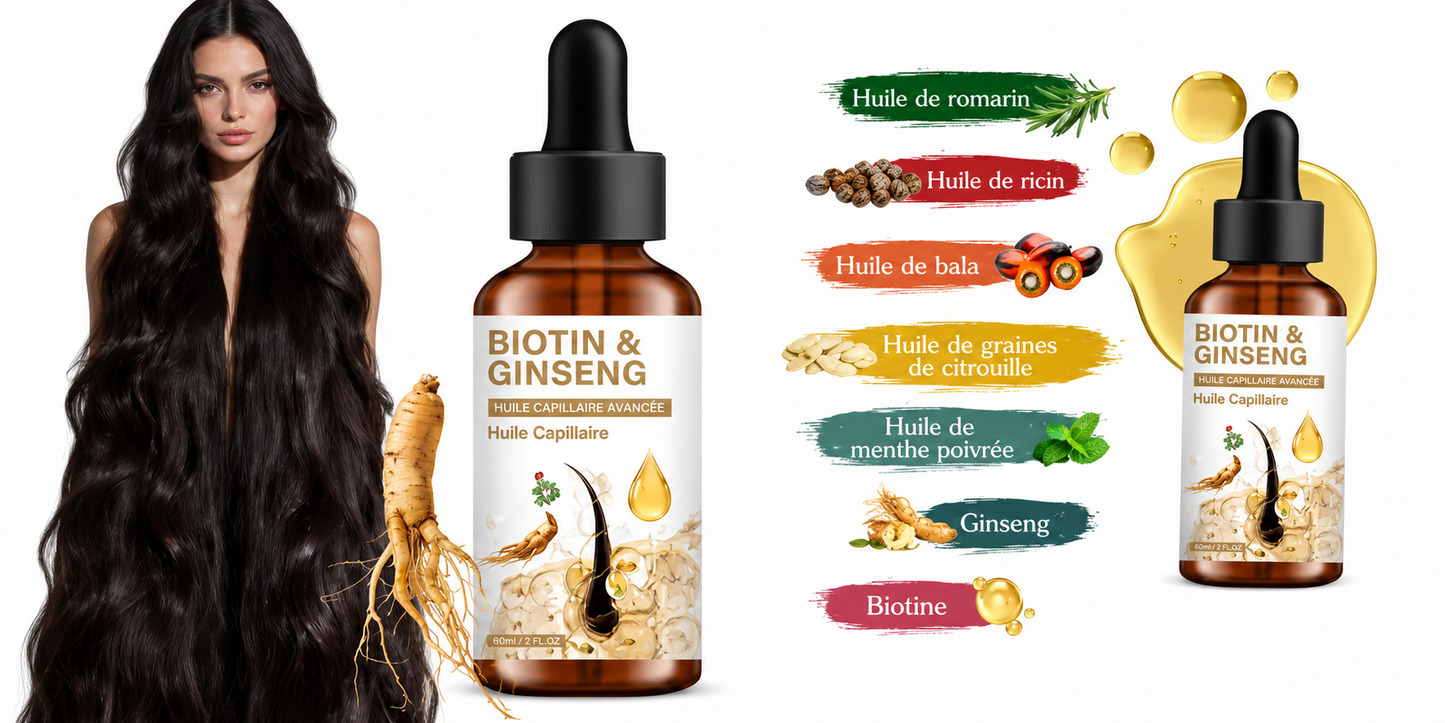 Sérum Capillaire Ginseng – Anti-Chute, Fortifie les Racines & Répare Cheveux