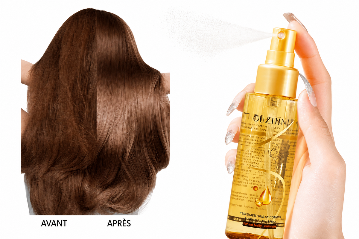 Spray huiles essentielles cheveux nourrissant – Brillance & réparation
