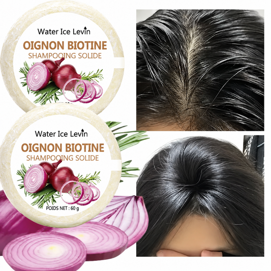 Shampooing à l’oignon et à la biotine – Hydratant lissant au romarin