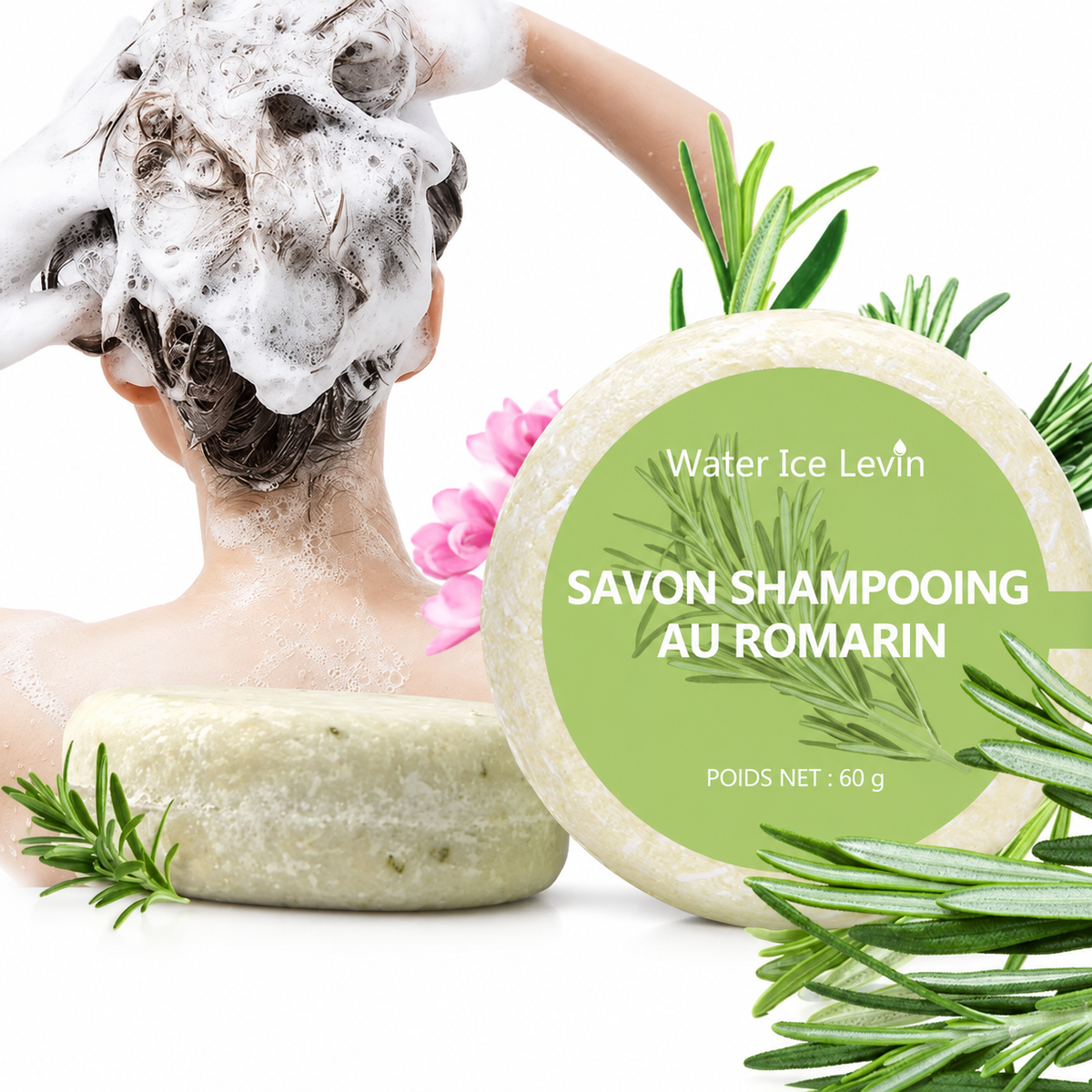 Shampoing au Romarin Solide Fortifiant – Régulateur de Sébum & Hydratant