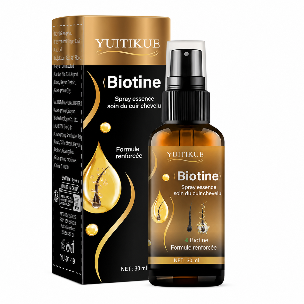 Spray soin cuir chevelu biotine hydratant – Anti-chute & pousse